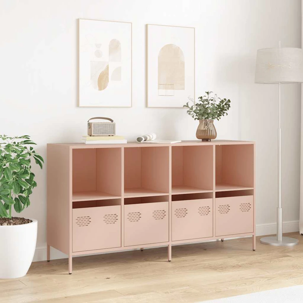 Šoninė spintelė, rožinė, 135x39x73,5cm, plienas