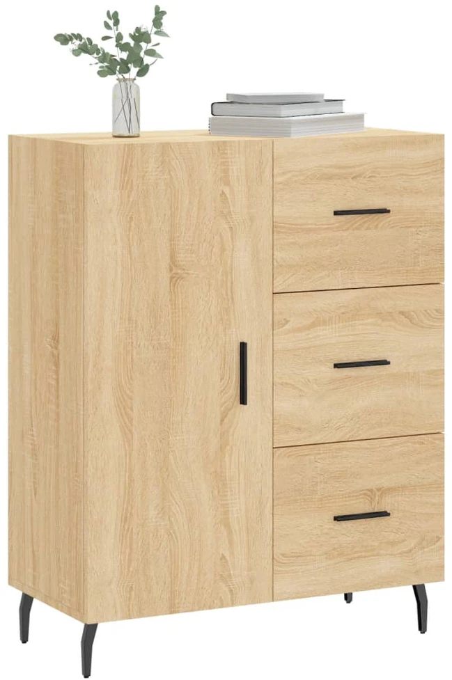 Šoninė spintelė, sonoma ąžuolo, 69,5x34x90cm, apdirbta mediena