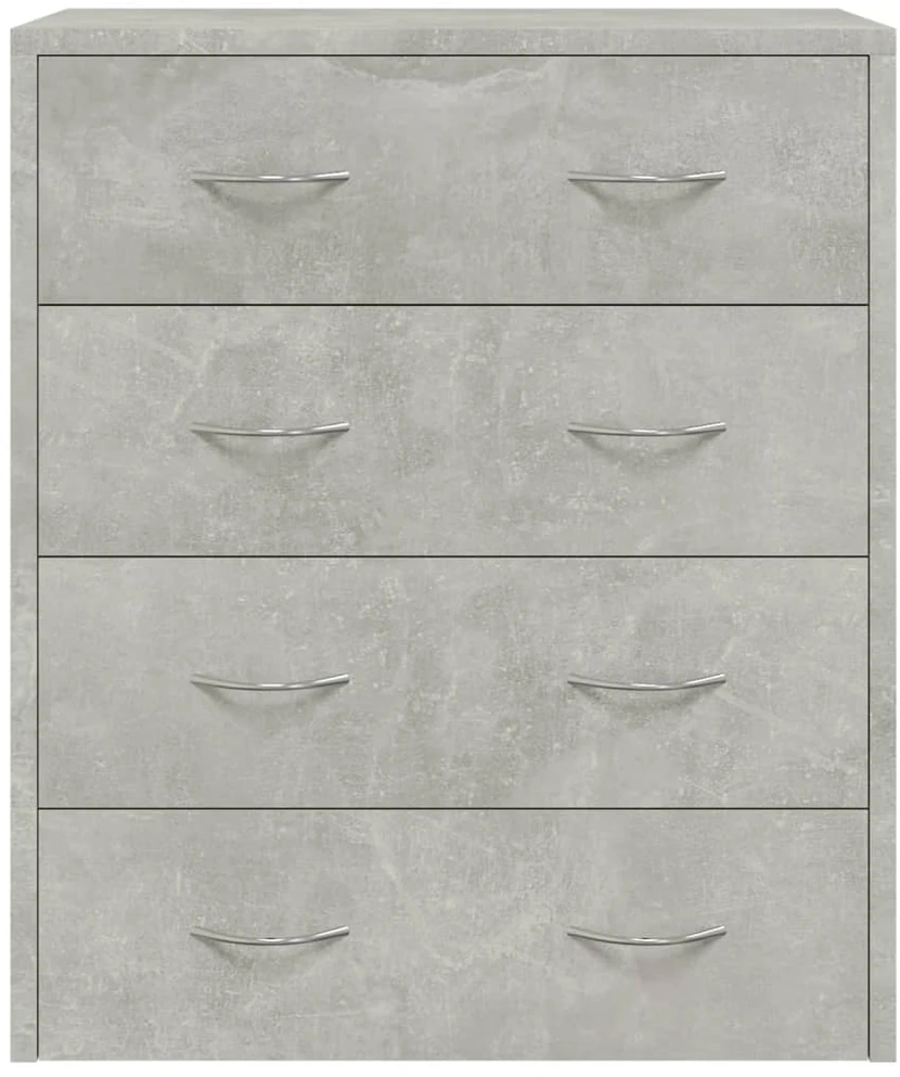 Šoninė spintelė su 4 stalčiais, betono pilka, 60x30,5x71cm