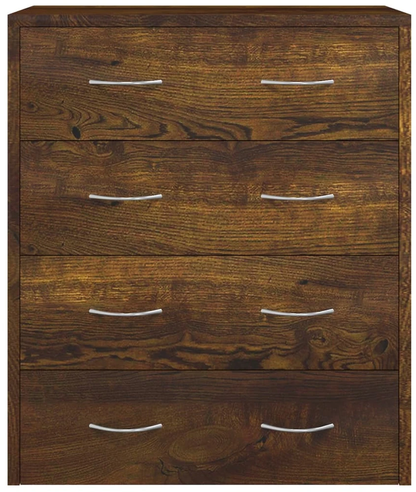 Šoninė spintelė su 4 stalčiais, dūminio ąžuolo, 60x30,5x71cm