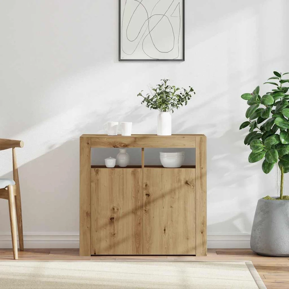 Šoninė spintelė su LED, artisano, 80x35x75cm, apdirbta mediena