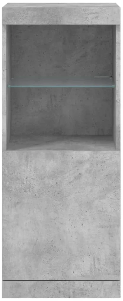 Šoninė spintelė su LED lemputėmis, betono pilka, 41x37x100cm
