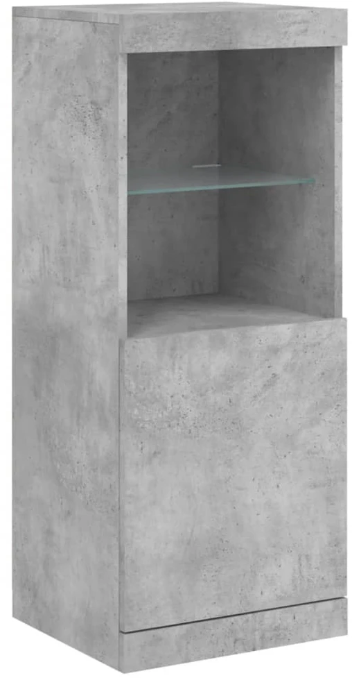 Šoninė spintelė su LED lemputėmis, betono pilka, 41x37x100cm