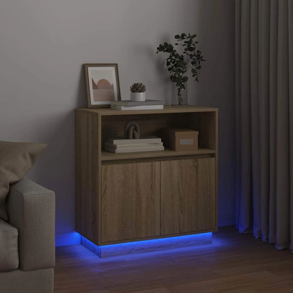 LED Bufetas Sonoma ąžuolas 71 x 34,5 x 75 cm Apdirbta mediena