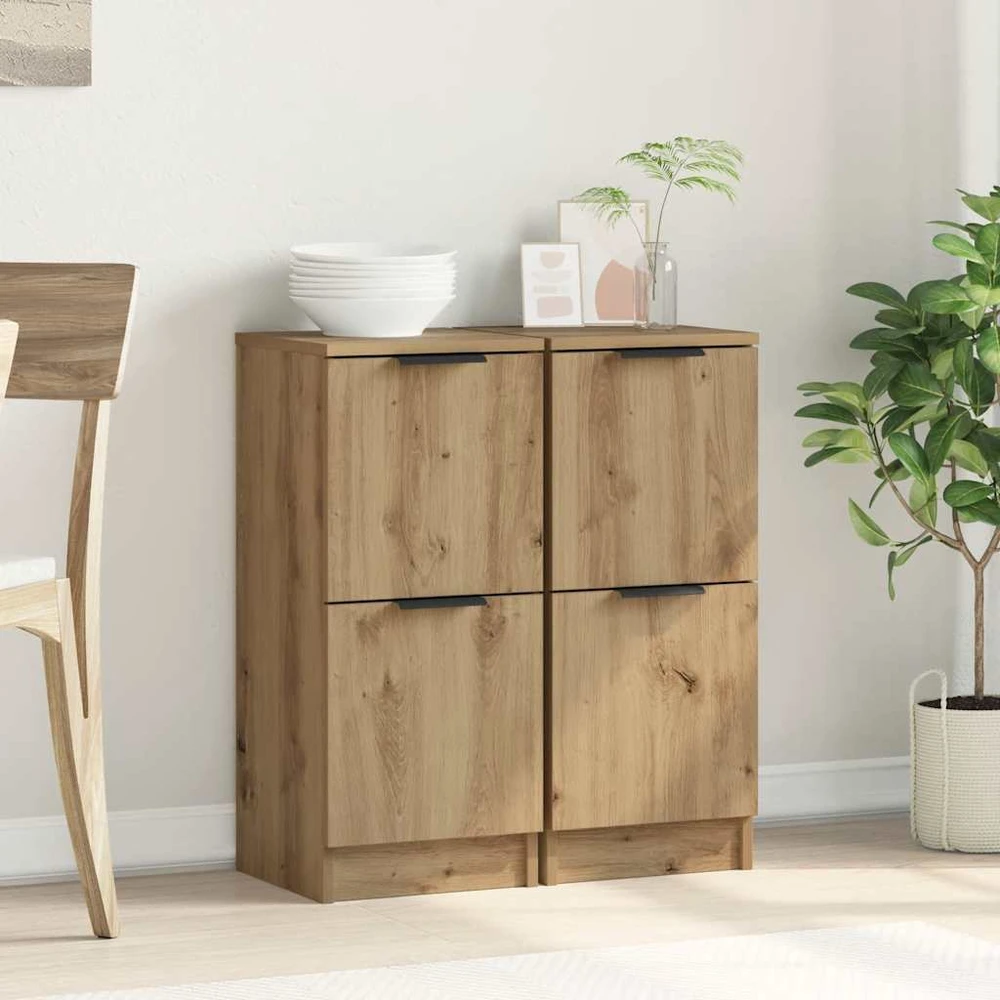 Šoninės spintelės, 2vnt., artisano ąžuolo, 30x30x70cm, mediena