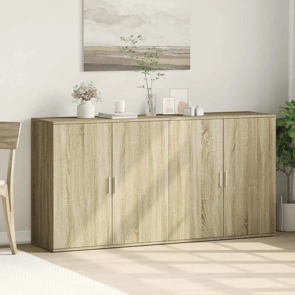 Šoninės spintelės, 2vnt., ąžuolo, 79x38x80cm, apdirbta mediena