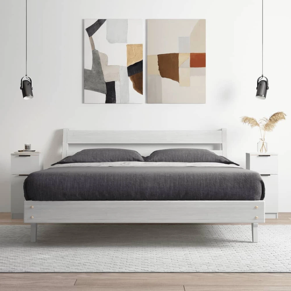 Šoninės spintelės, 2vnt., baltos, 30x30x70cm, apdirbta mediena