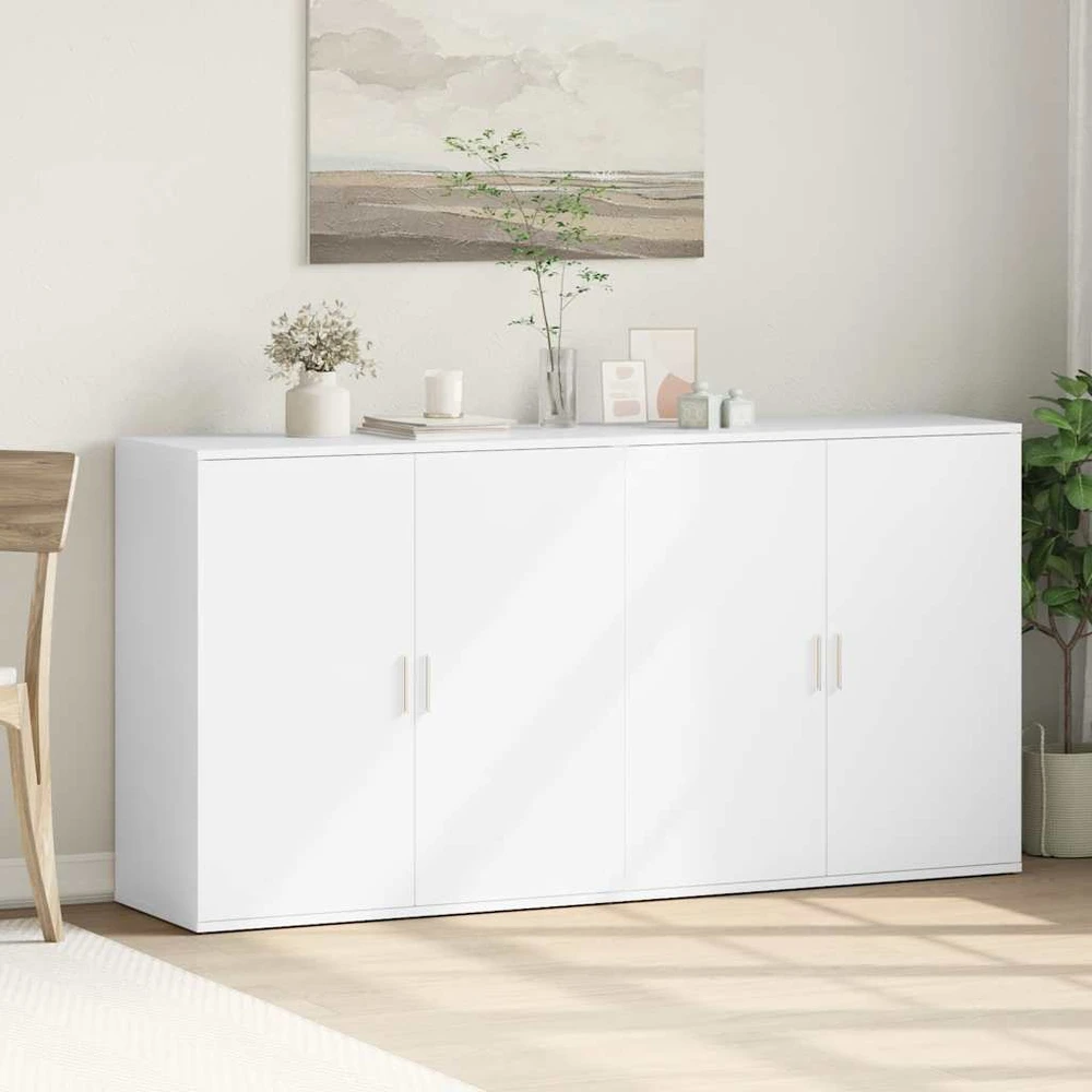 Šoninės spintelės, 2vnt., baltos, 79x38x80cm, apdirbta mediena