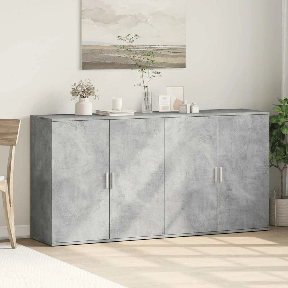 Šoninės spintelės, 2vnt., betono, 79x38x80cm, apdirbta mediena