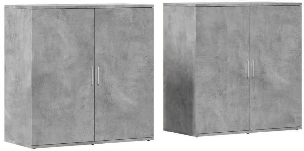 Šoninės spintelės, 2vnt., betono, 79x38x80cm, apdirbta mediena