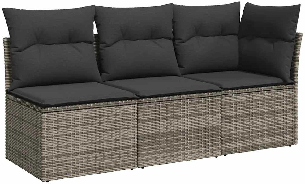 Šoniniai sodo staliukai, 2vnt., pilki, 55x34x37cm, poliratanas