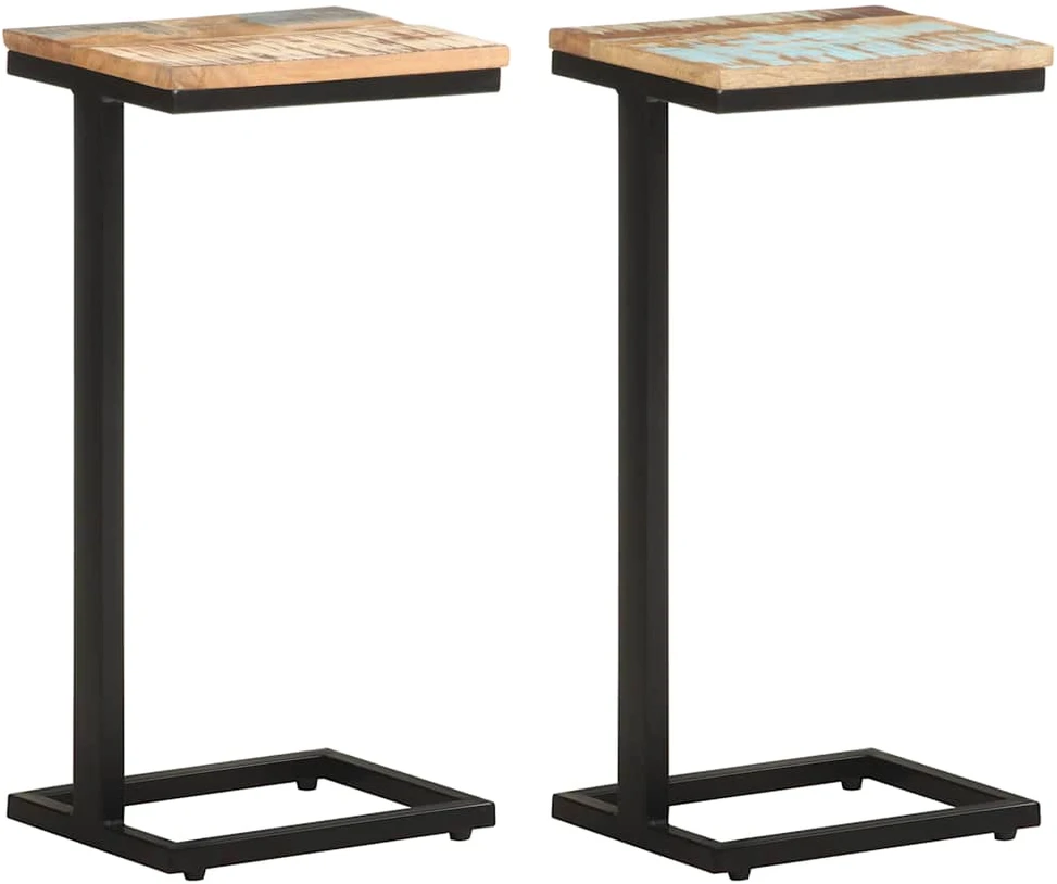 Šoniniai staliukai, 2vnt., 31,5x24,5x64,5 cm, perdirbtos medienos masyvas