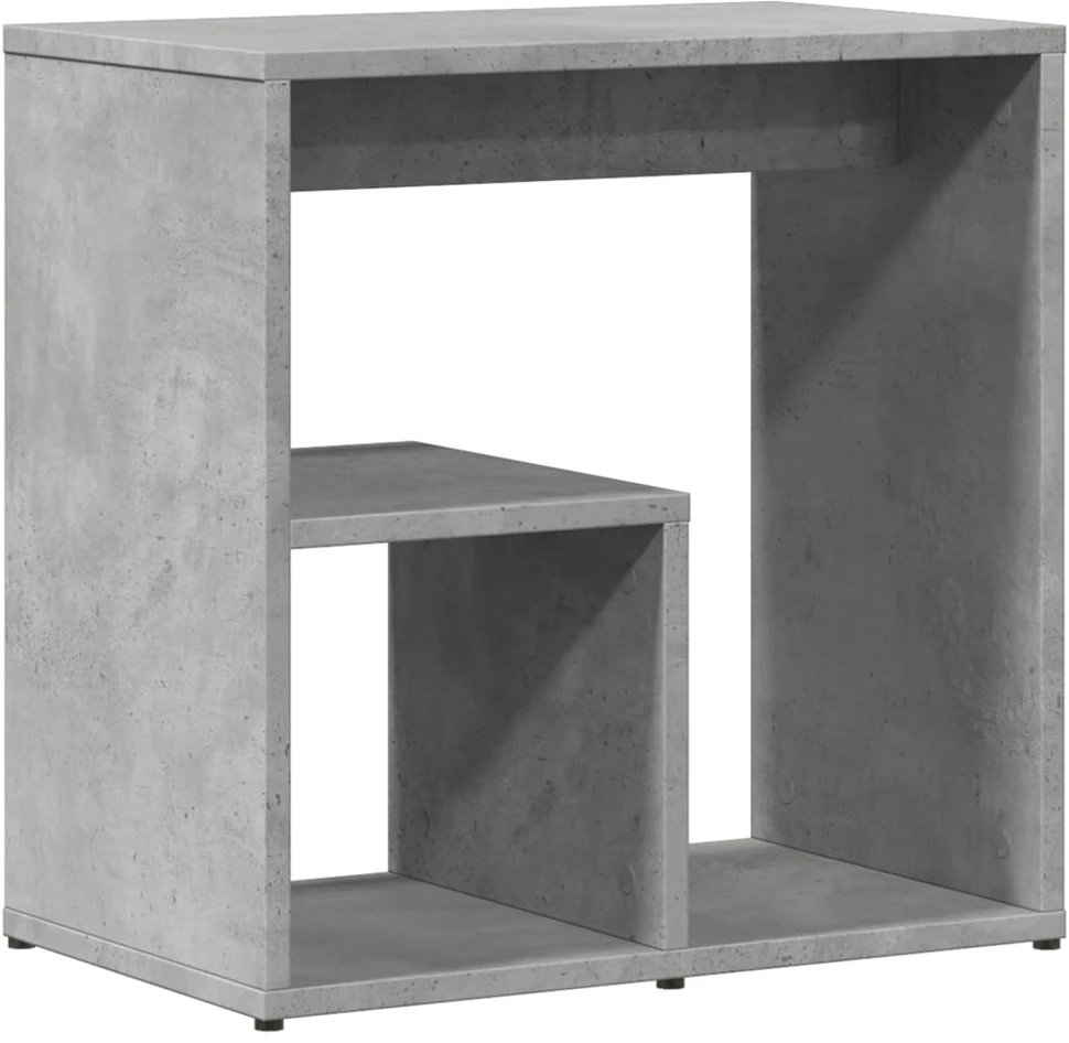 Šoniniai staliukai, 2vnt., betono, 50x30x50cm, apdirbta mediena