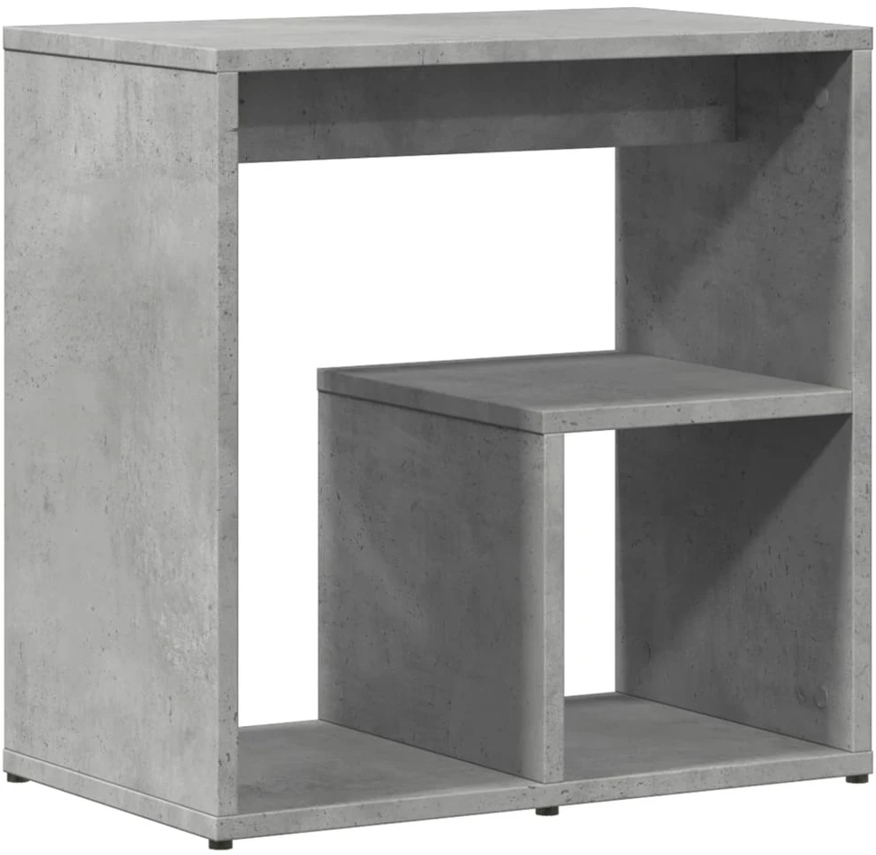 Šoniniai staliukai, 2vnt., betono, 50x30x50cm, apdirbta mediena