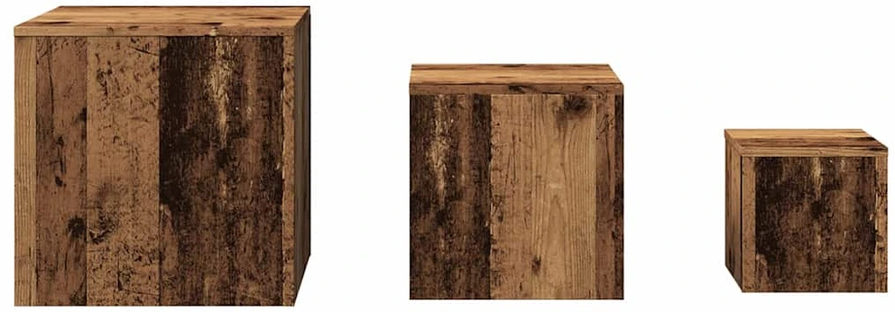 šoniniai staliukai 3 vnt Old Wood Engineered Wood