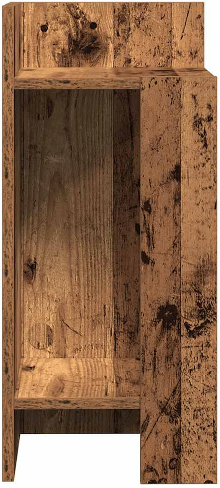 Šoniniai staliukai su lentyna, 2vnt., medienos, 25,5x27x60cm