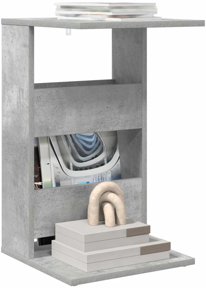 Šoninis stalas Betono pilka 40 x 35 x 60,5 cm Apdirbta mediena