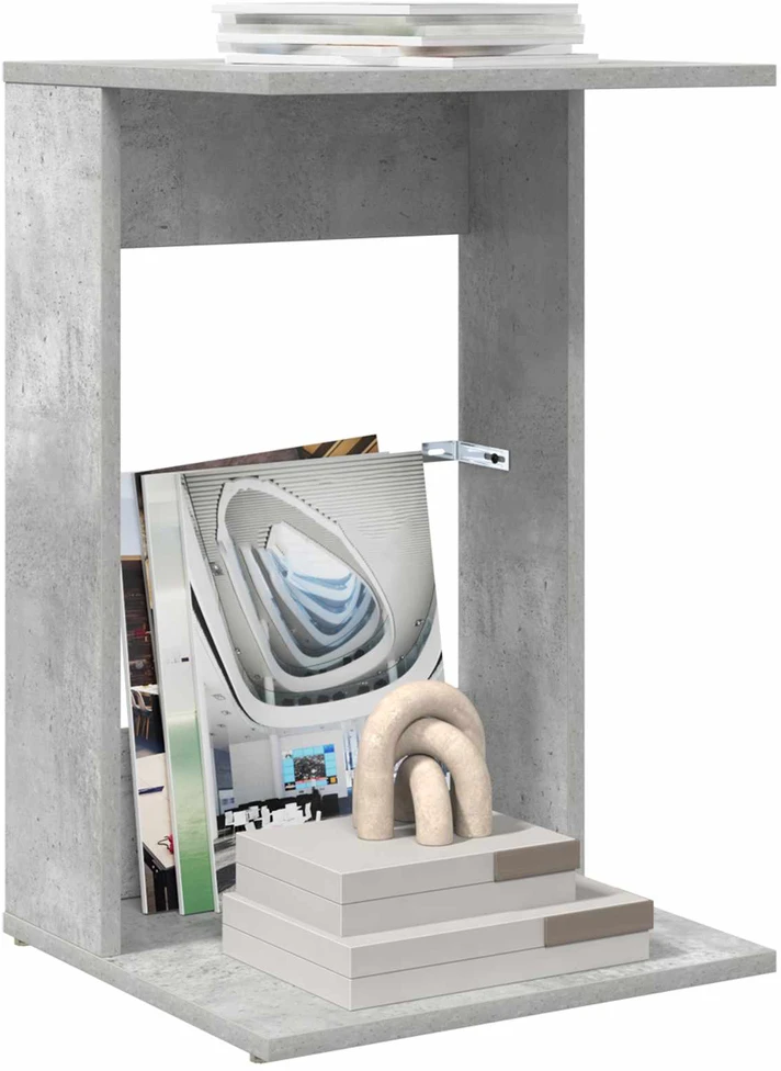 Šoninis stalas Betono pilka 40 x 38 x 62,5 cm Apdirbta mediena