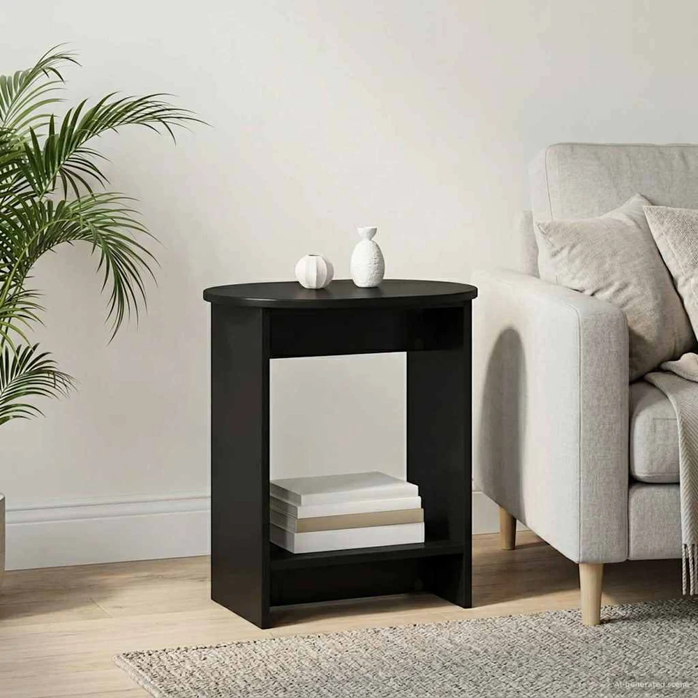 Šoninis stalas Juoda 50 x 39,5 x 55 cm Apdirbta mediena