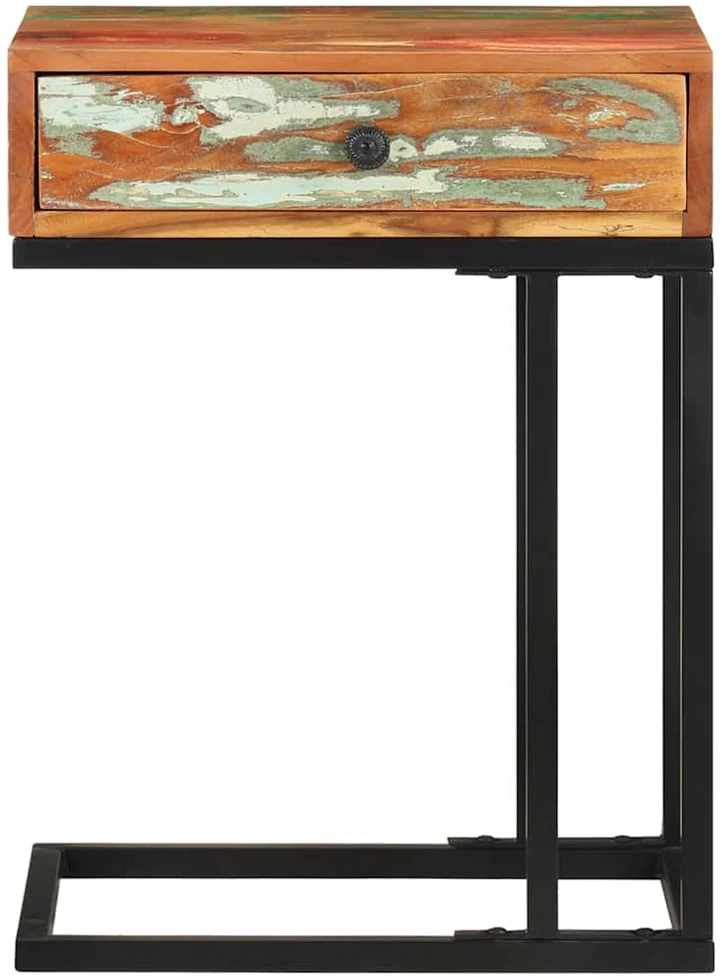 Šoninis staliukas, 45x30x61cm, perdirbta mediena, U formos