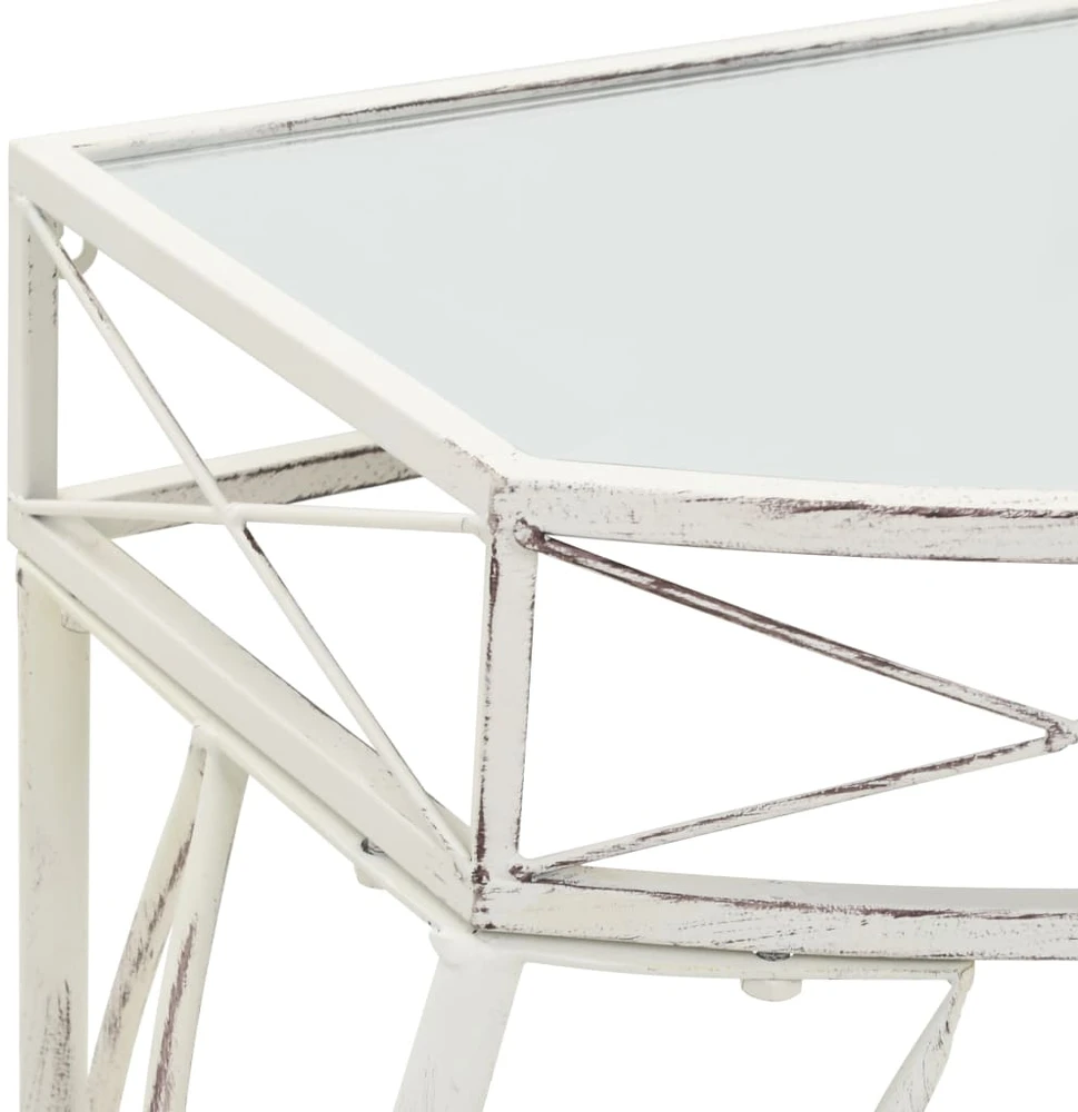Šoninis staliukas, baltas, 82x39x76cm, metalas, prancūziškas