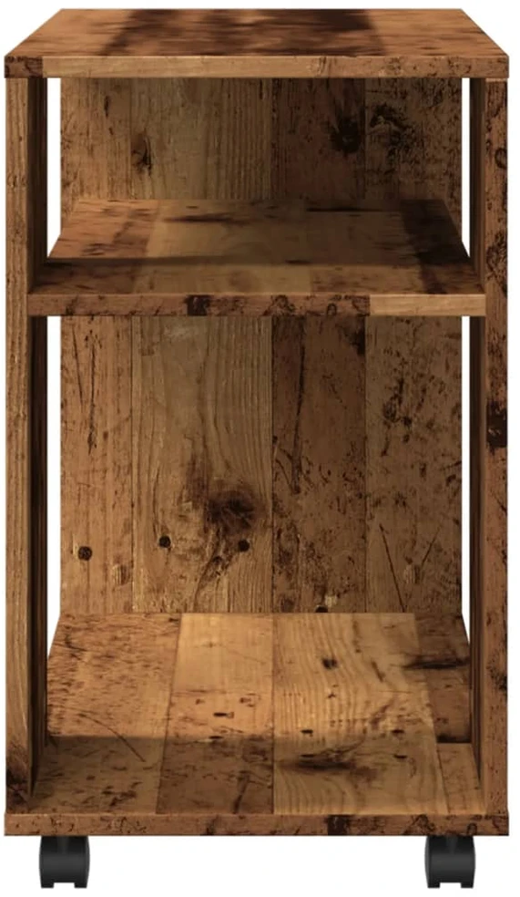 Šoninis staliukas su ratukais, medienos, 70x35x60cm, mediena