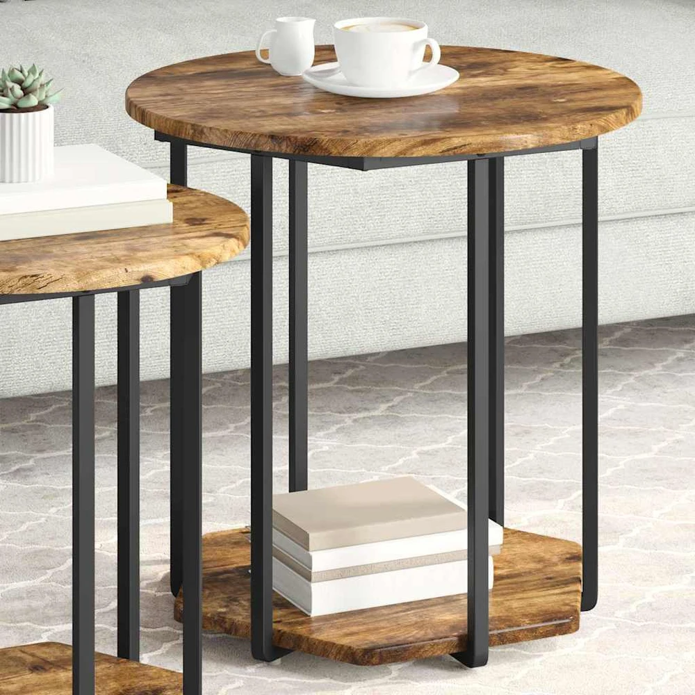 Šoninių staliukų komplektas 2 vnt. Ruda 50 x 50 x 50,5 cm