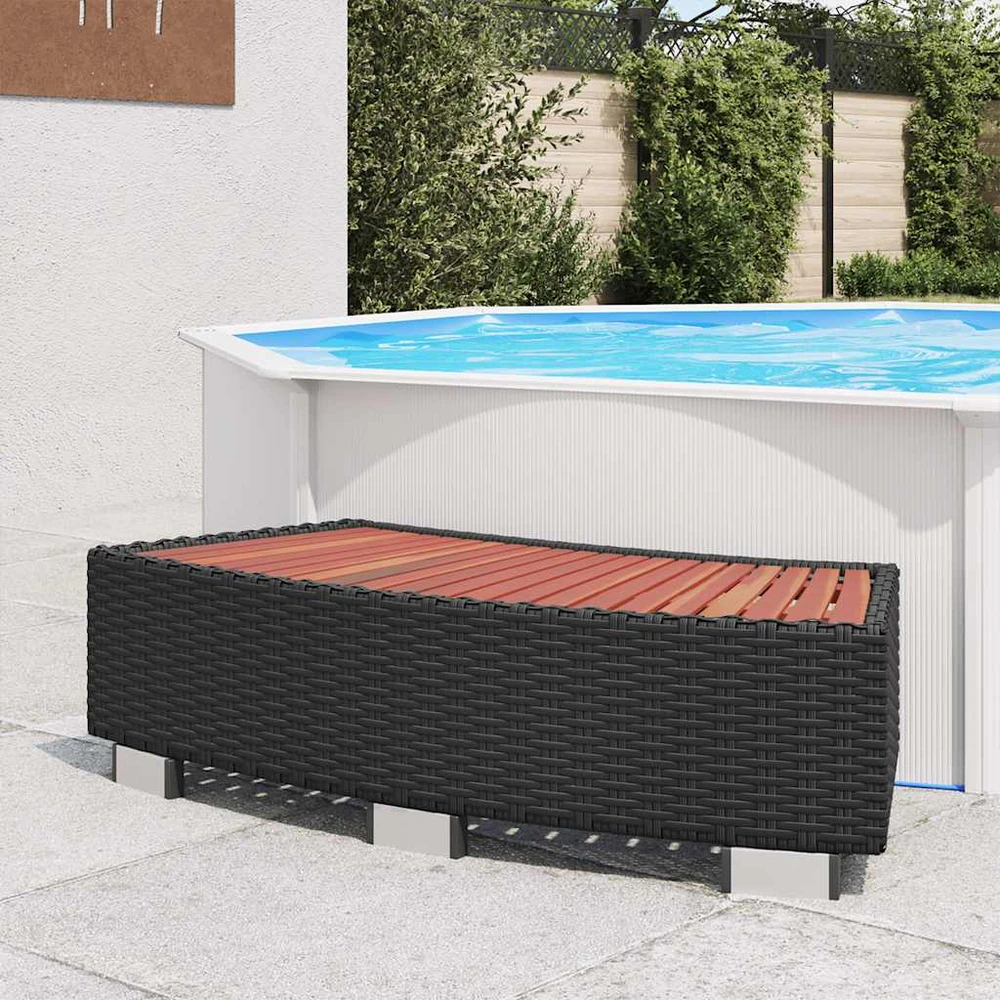 SPA laiptelis, poliratanas, 92x45x25 cm, juodas