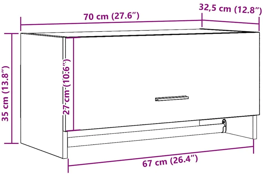 Spinta Old Wood 70x32,5x35 cm medžio drožlių plokštės