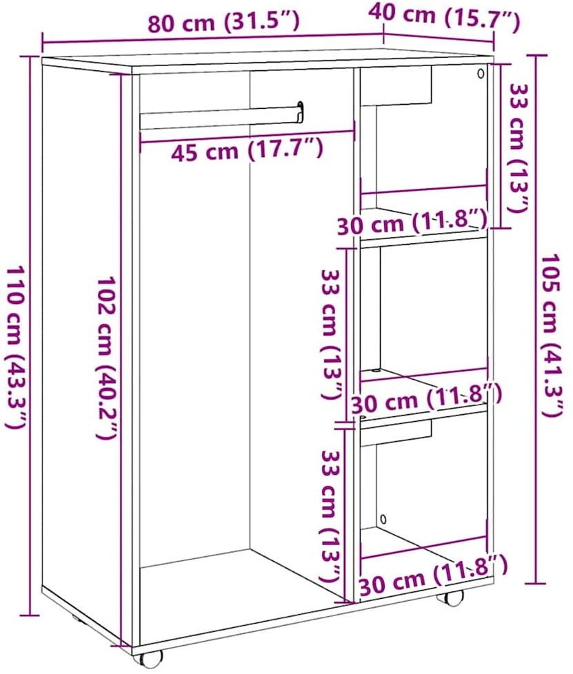 Spinta Old Wood 80x40x110 cm Engineered Wood