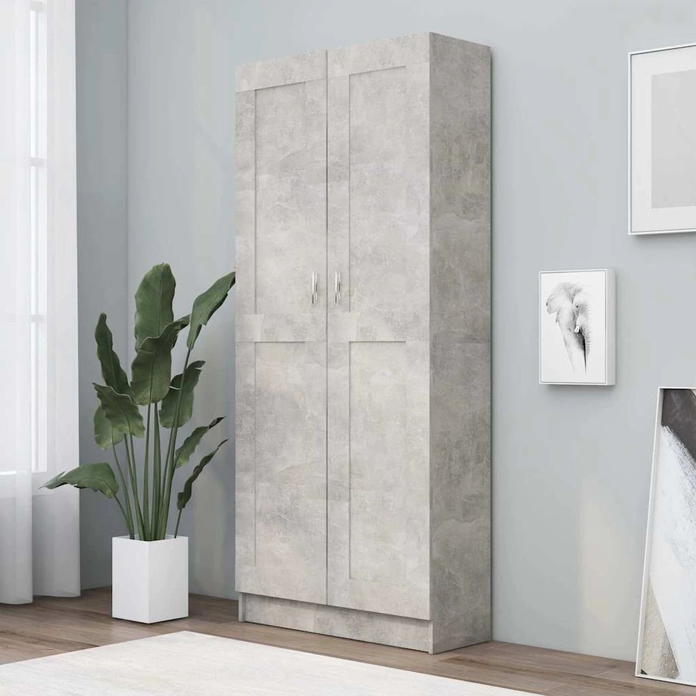 Spintelė knygoms, betono, 82,5x30,5x185,5cm, apdirbta mediena
