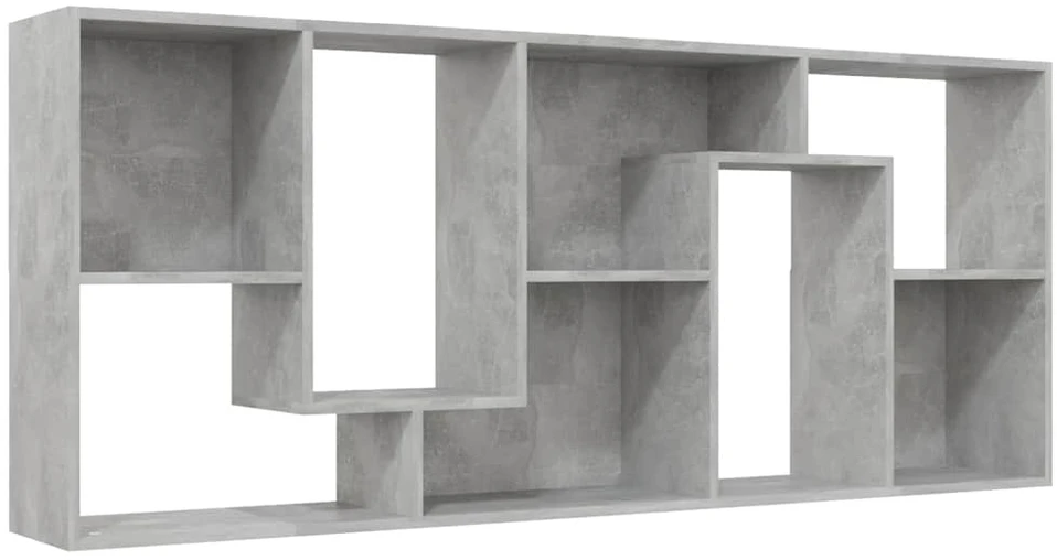 Spintelė knygoms, betono pilka, 67x24x161cm, apdirbta mediena