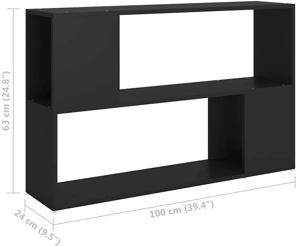 Spintelė knygoms, juodos spalvos, 100x24x63cm, apdirbta mediena