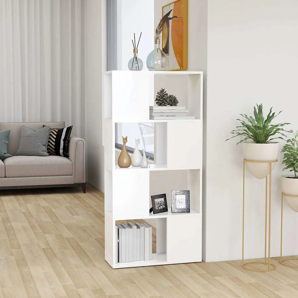 TV staliukas Spintelė knygoms/kambario pertvara, balta, 60x24x124,5cm, MDP