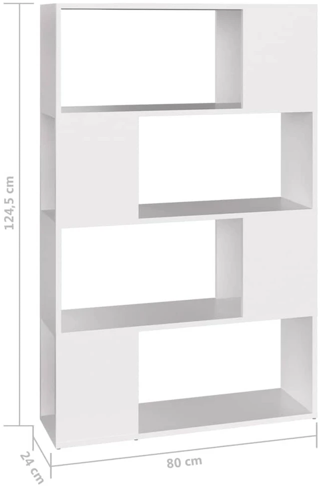 TV staliukas Spintelė knygoms/kambario pertvara, balta, 80x24x124,5cm, MDP