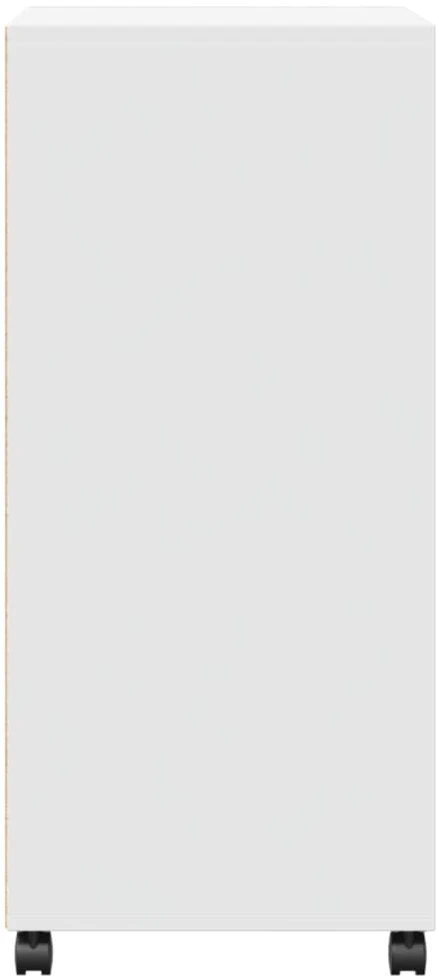 Spintelė su ratukais, balta, 55x40x91cm, apdirbta mediena
