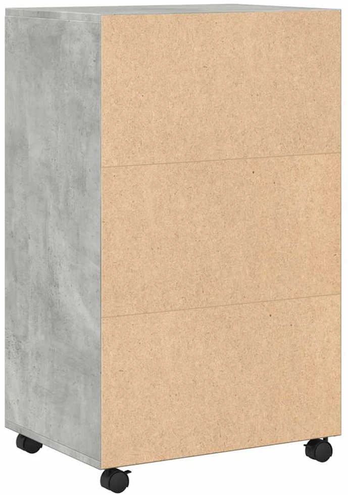Spintelė su ratukais, betono, 55x40x91cm, apdirbta mediena