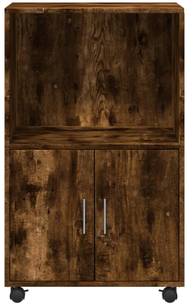 Spintelė su ratukais, dūminio ąžuolo, 55x40x91cm, mediena