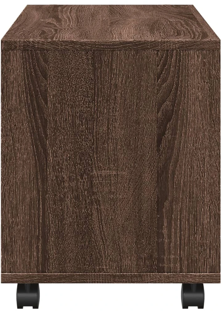 Spintelė su ratukais, ruda ąžuolo, 72x33x42,5cm, mediena
