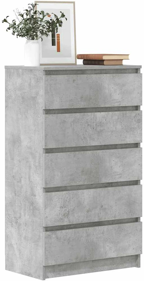 Spintelė su stalčiais, betono pilka, 60x36x103cm, mediena