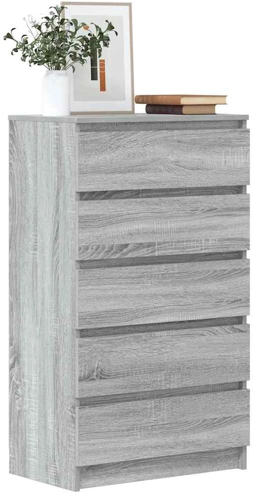 Spintelė su stalčiais, pilka ąžuolo, 60x36x103cm, mediena