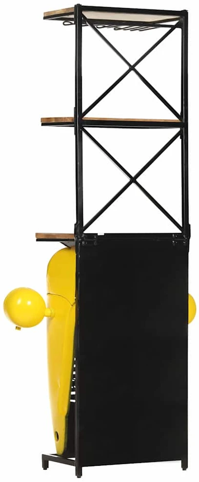Spintelė vynui, geltona, 49x31x172cm, mango medienos masyvas
