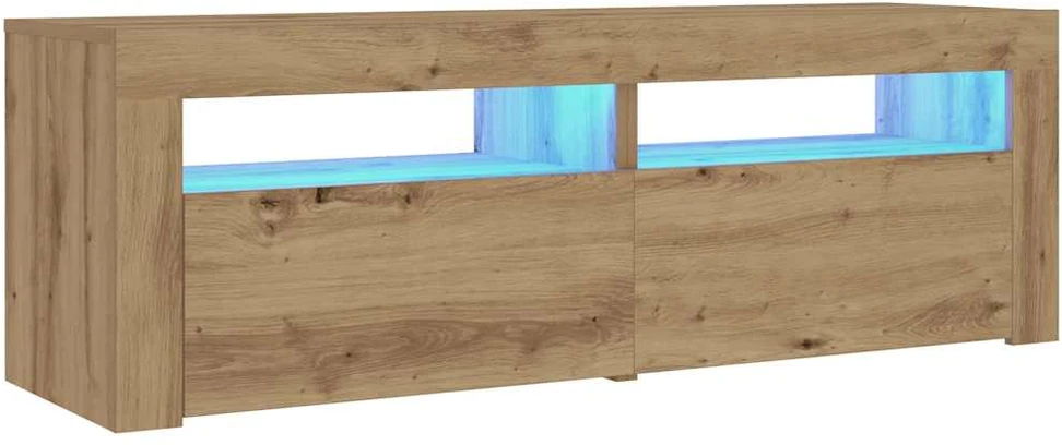 Spintelės prie lovos 2 vnt su šviesos diodais Artisan Oak