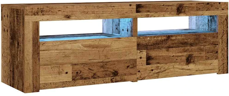 Spintelės prie lovos 2 vnt su šviesos diodais Old Wood