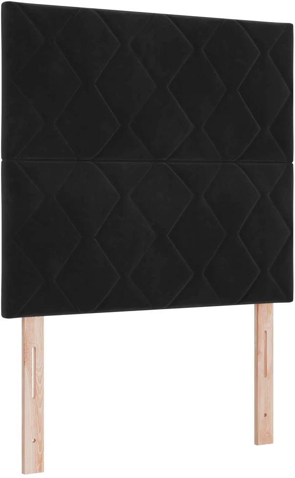 Spyruoklinė lova su čiužiniu Juoda 100 x 200 cm Aksomas