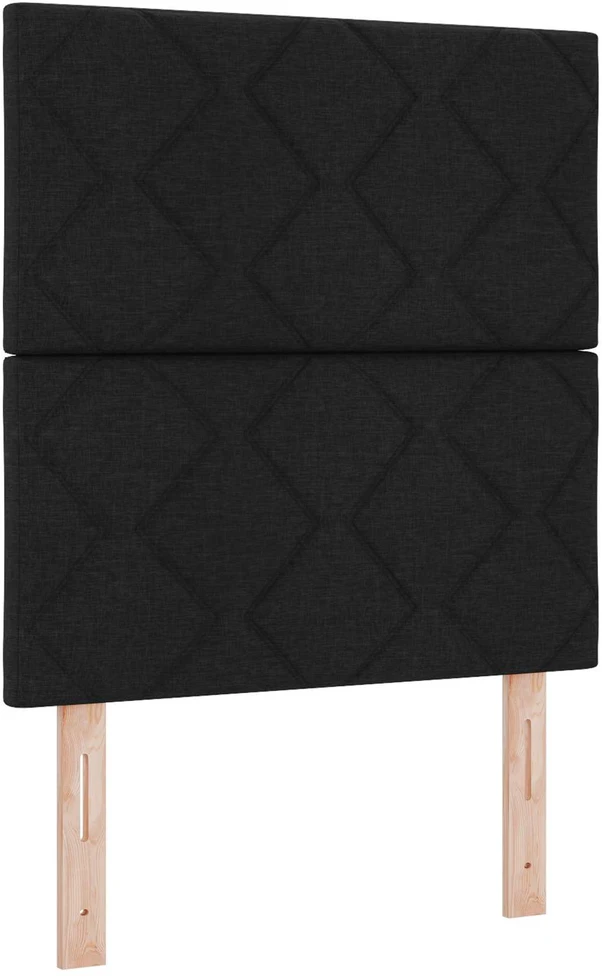 Spyruoklinė lova su čiužiniu Juoda 100 x 200 cm Audinys