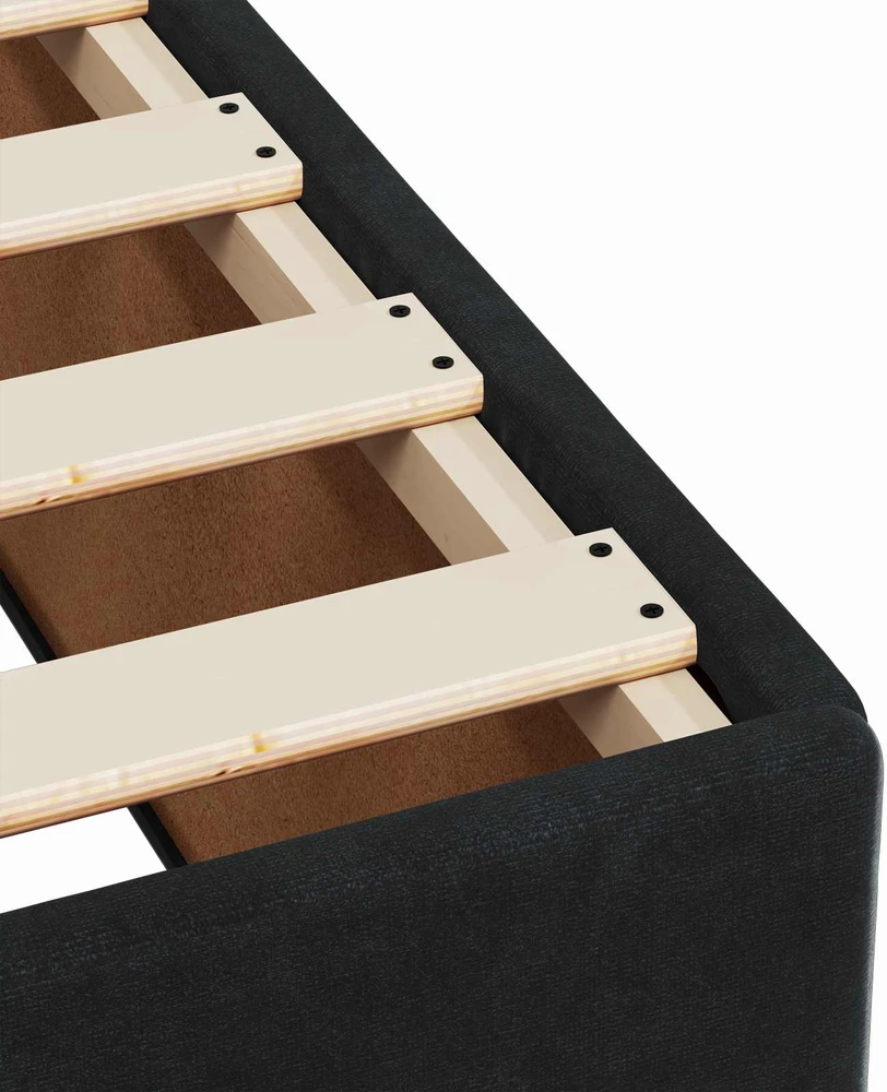 Spyruoklinė lova su čiužiniu Juoda 120 x 190 cm Aksomas