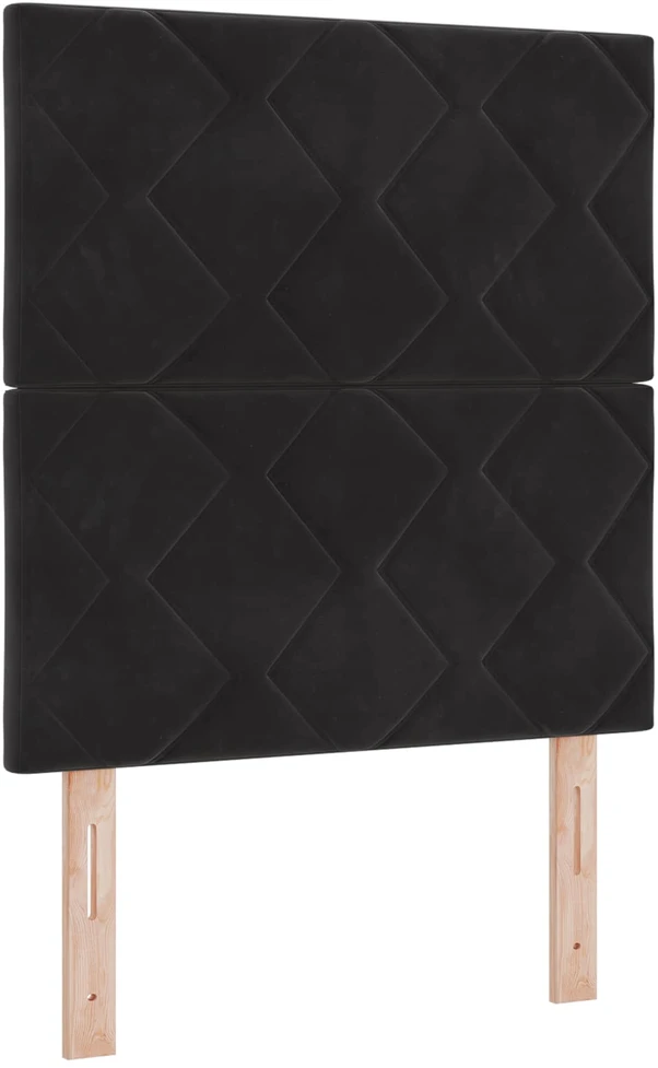 Spyruoklinė lova su čiužiniu Juoda 80 x 200 cm Aksomas