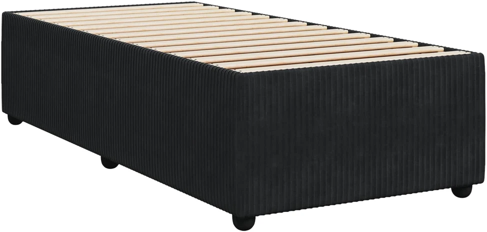 Spyruoklinė lova su čiužiniu Juoda 90 x 200 cm Aksomas