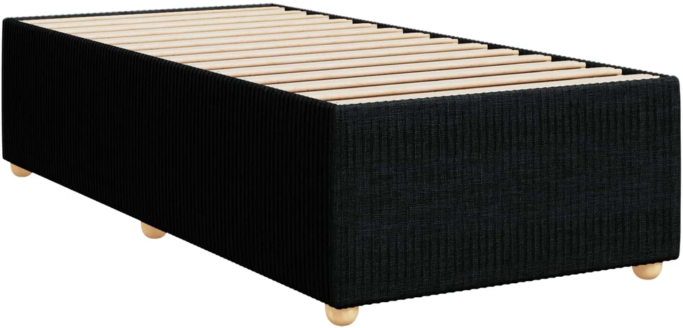 Spyruoklinė lova su čiužiniu Juoda 90 x 200 cm Audinys